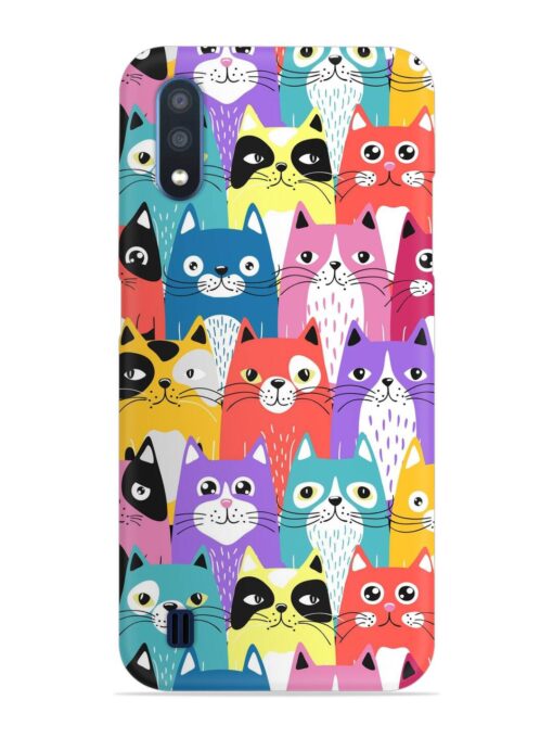 Funny Cartoon Cats Snap Case for Samsung Galaxy M01 Zapvi