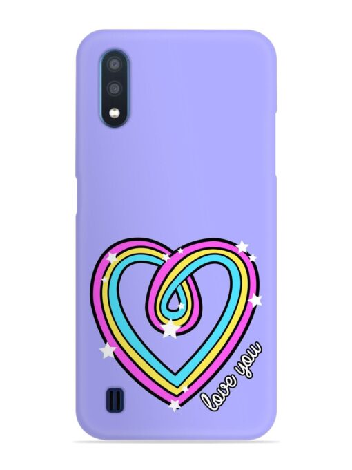 Colorful Rainbow Heart Snap Case for Samsung Galaxy M01