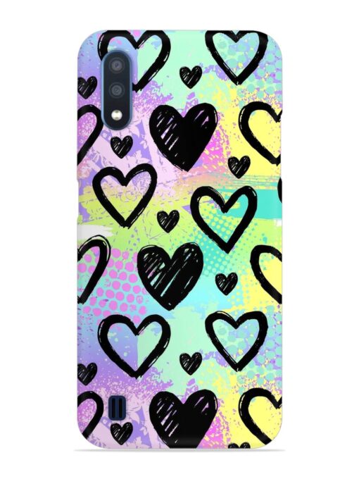 Bright Pattern Hearts Snap Case for Samsung Galaxy M01