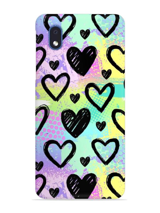 Bright Pattern Hearts Snap Case for Samsung Galaxy M01 Core Zapvi