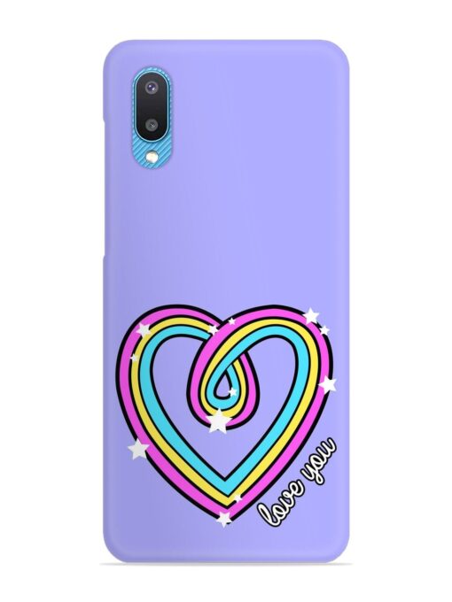 Colorful Rainbow Heart Snap Case for Samsung Galaxy M02 Zapvi