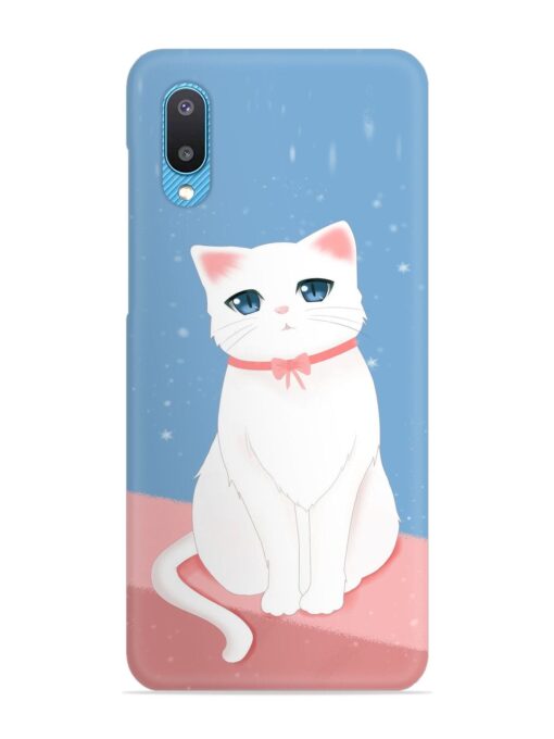 Cute White Cat Snap Case for Samsung Galaxy M02