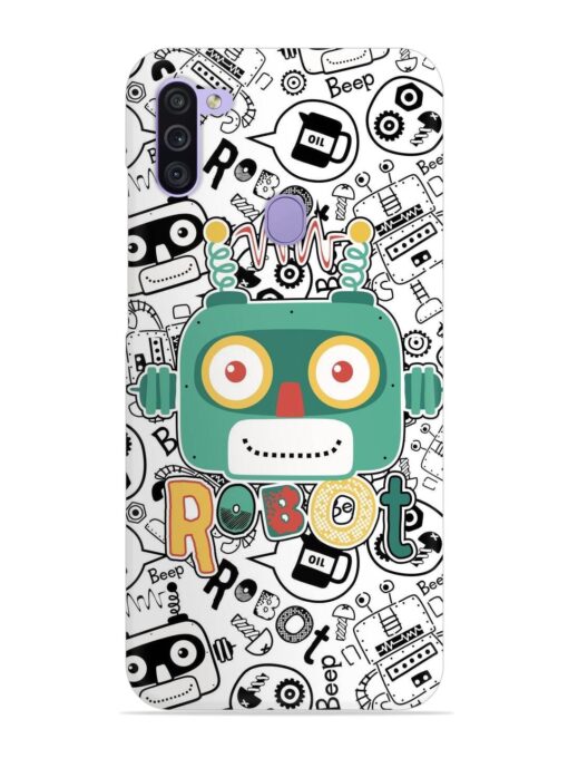 Robot Modern Seamless Pattern Snap Case for Samsung Galaxy M11 Zapvi