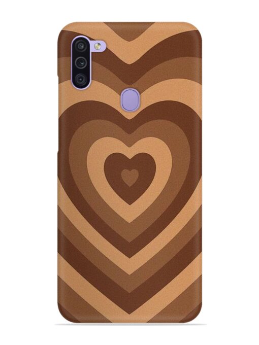 Brown Heart Snap Case for Samsung Galaxy M11