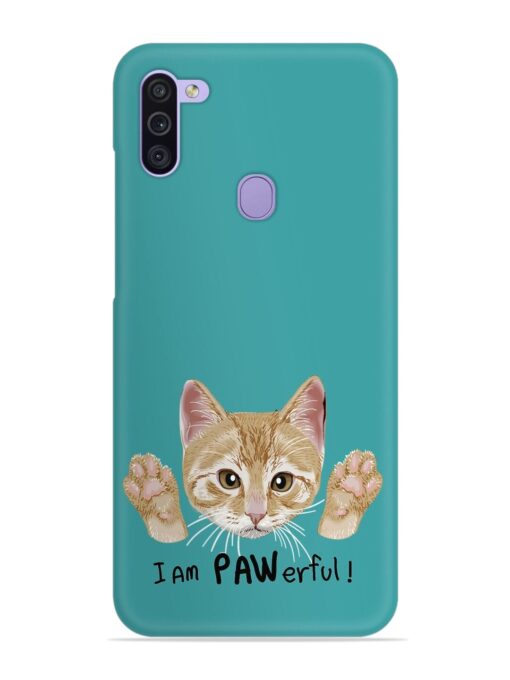 Typography Slogan Cat Snap Case for Samsung Galaxy M11 Zapvi