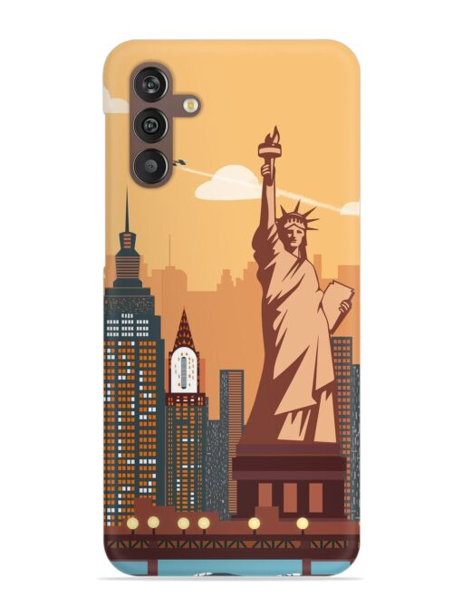 New York Statue Of Liberty Architectural Scenery Snap Case for Samsung Galaxy M13 (4G) Zapvi