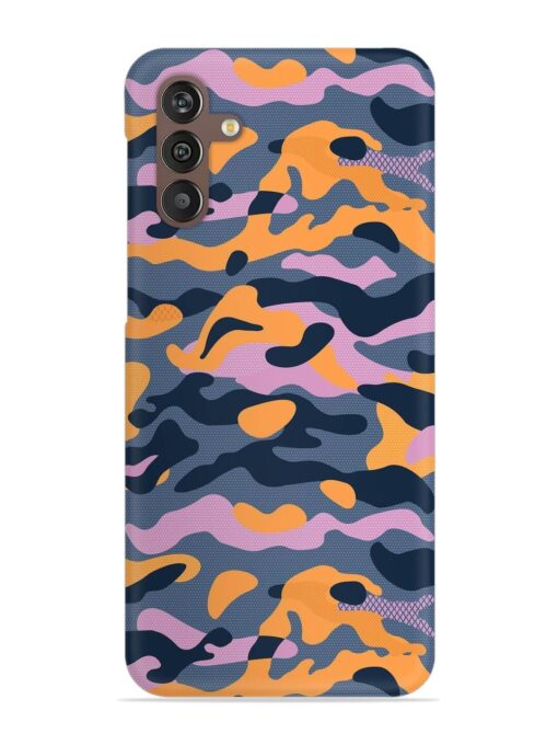 Camouflage Army Military English Orange Art Snap Case for Samsung Galaxy M13 (4G)