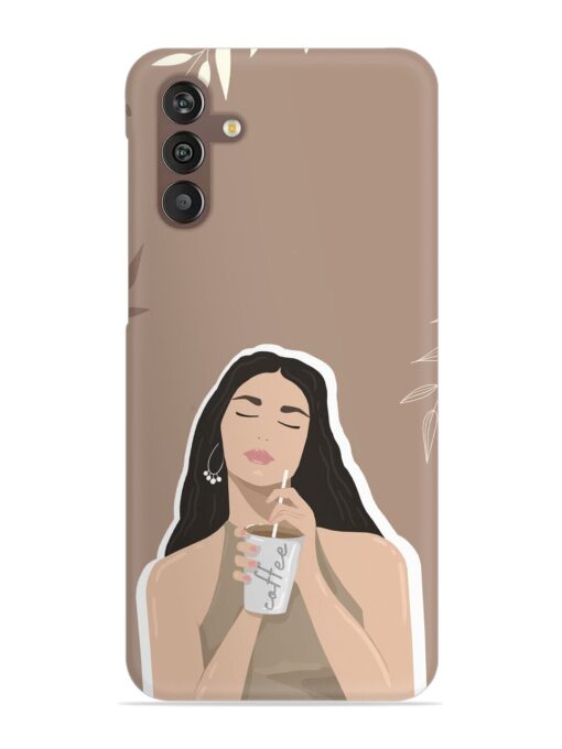 Girl With Coffee Snap Case for Samsung Galaxy M13 (4G)