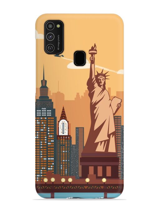 New York Statue Of Liberty Architectural Scenery Snap Case for Samsung Galaxy M21 (4G)