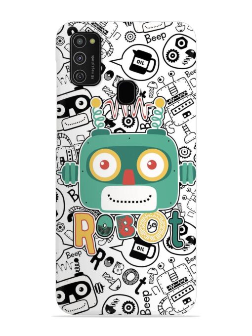 Robot Modern Seamless Pattern Snap Case for Samsung Galaxy M21 (4G)