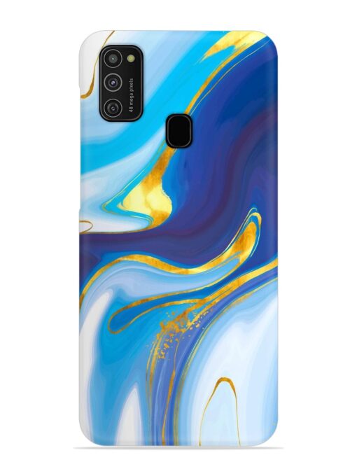 Watercolor Background With Golden Foil Snap Case for Samsung Galaxy M21 (4G) Zapvi