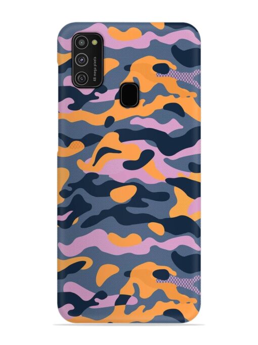 Camouflage Army Military English Orange Art Snap Case for Samsung Galaxy M21 (4G)