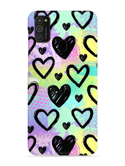 Bright Pattern Hearts Snap Case for Samsung Galaxy M21 (4G)