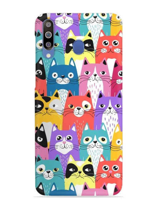 Funny Cartoon Cats Snap Case for Samsung Galaxy M30 Zapvi