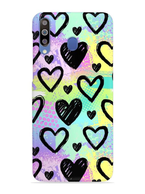 Bright Pattern Hearts Snap Case for Samsung Galaxy M30 Zapvi