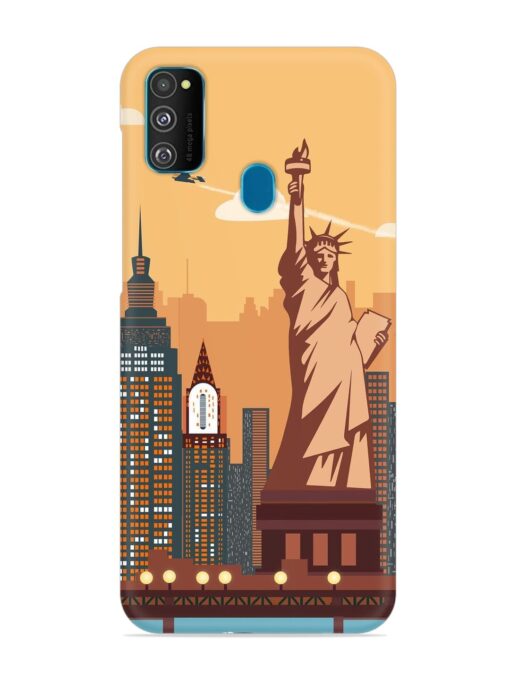 New York Statue Of Liberty Architectural Scenery Snap Case for Samsung Galaxy M30S Zapvi