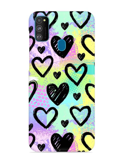 Bright Pattern Hearts Snap Case for Samsung Galaxy M30S Zapvi