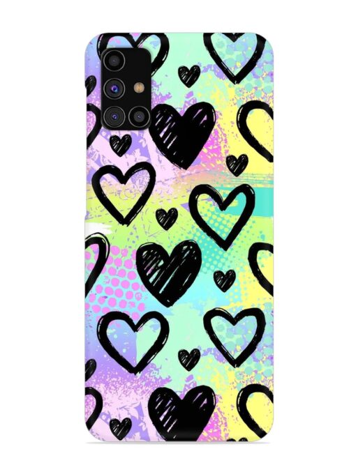 Bright Pattern Hearts Snap Case for Samsung Galaxy M31S Zapvi