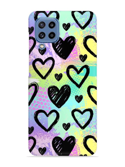 Bright Pattern Hearts Snap Case for Samsung Galaxy M32 (4G) Zapvi