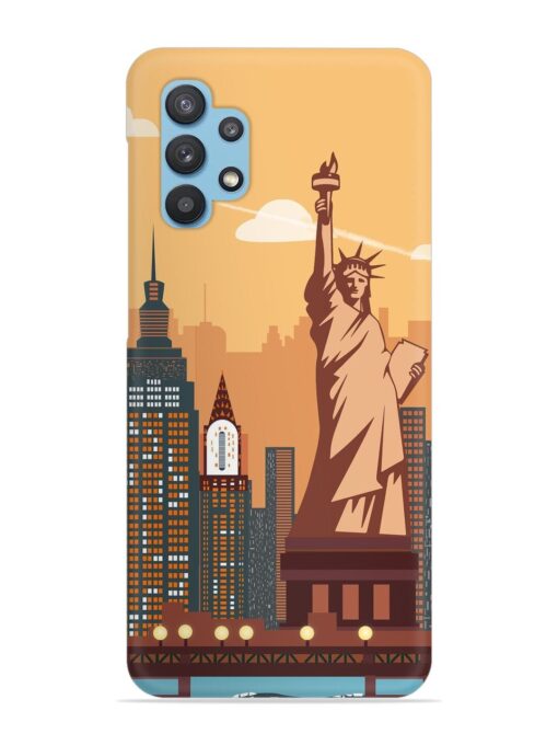 New York Statue Of Liberty Architectural Scenery Snap Case for Samsung Galaxy M32 (5G) Zapvi