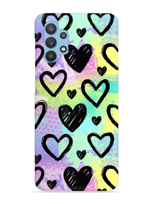 Bright Pattern Hearts Snap Case for Samsung Galaxy M32 (5G)