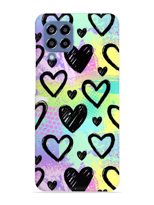 Bright Pattern Hearts Snap Case for Samsung Galaxy M33 (5G) Zapvi