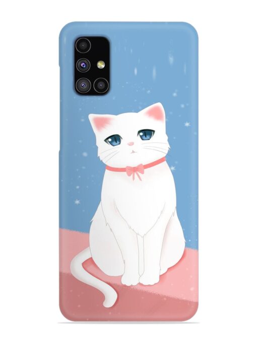 Cute White Cat Snap Case for Samsung Galaxy M51