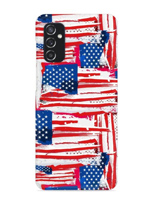 Usa Flag Seamless Snap Case for Samsung Galaxy M52 (5G) Zapvi