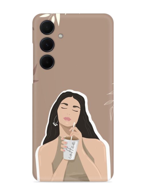 Girl With Coffee Snap Case for Samsung Galaxy M55 (5G) Zapvi