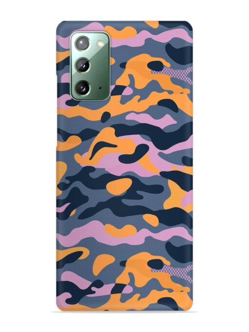 Camouflage Army Military English Orange Art Snap Case for Samsung Galaxy Note 20