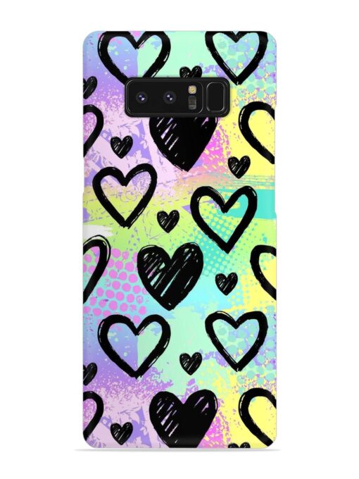 Bright Pattern Hearts Snap Case for Samsung Galaxy Note 8