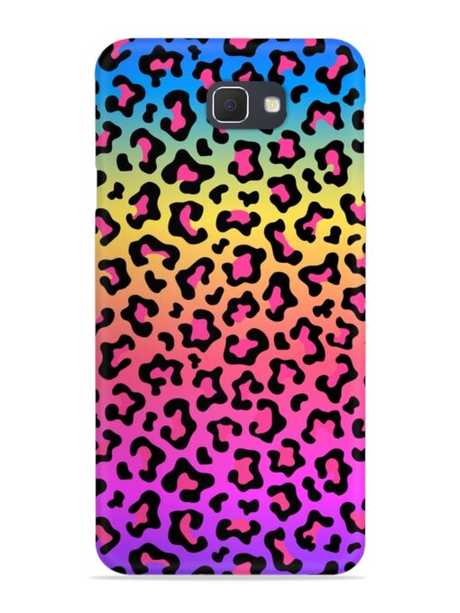 Neon Rainbow Colored Snap Case for Samsung Galaxy On7 (2016)