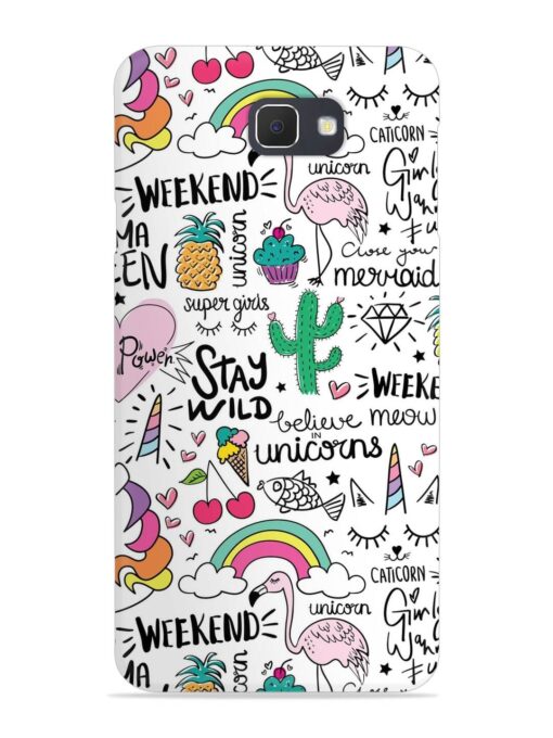 Unicorn Ice Cream Snap Case for Samsung Galaxy On7 (2016) Zapvi