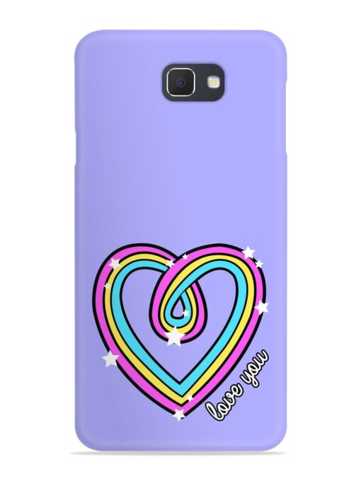 Colorful Rainbow Heart Snap Case for Samsung Galaxy On7 (2016)