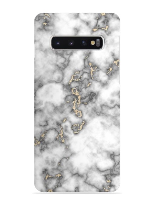 Gray And Gold Marble Snap Case for Samsung Galaxy S10 Zapvi