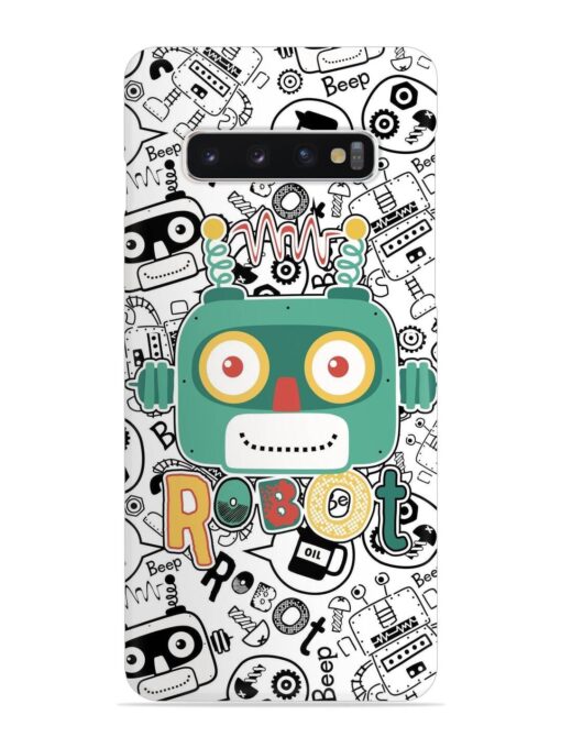 Robot Modern Seamless Pattern Snap Case for Samsung Galaxy S10