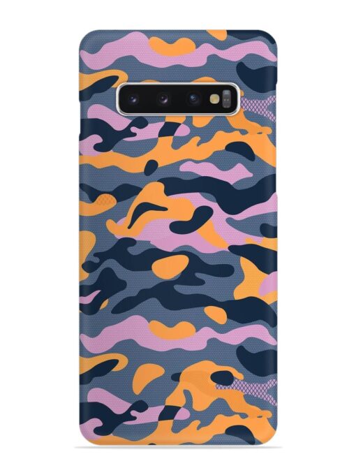 Camouflage Army Military English Orange Art Snap Case for Samsung Galaxy S10