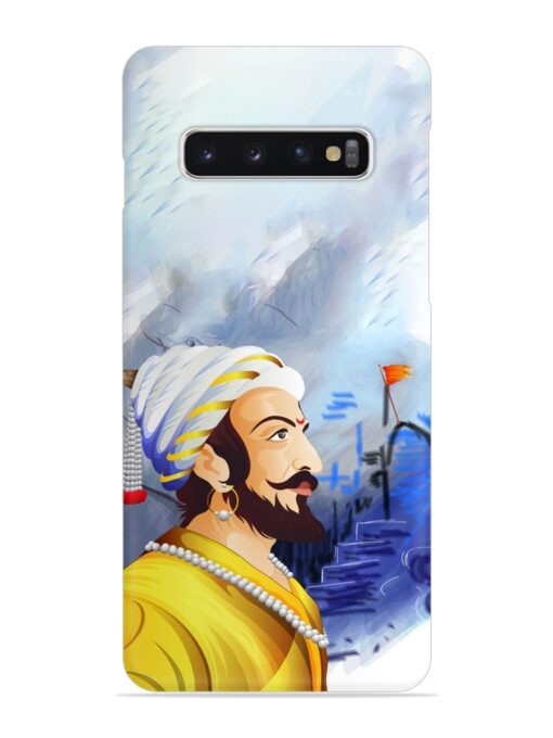 Shivaji Maharaj Color Paint Art Snap Case for Samsung Galaxy S10