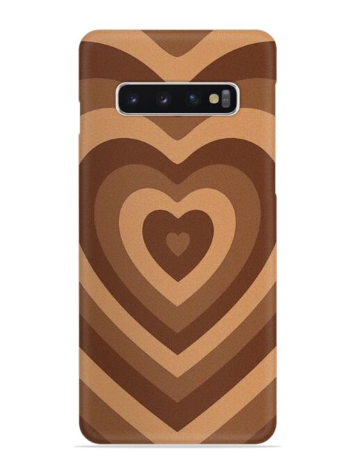 Brown Heart Snap Case for Samsung Galaxy S10