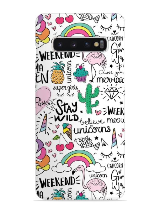 Unicorn Ice Cream Snap Case for Samsung Galaxy S10