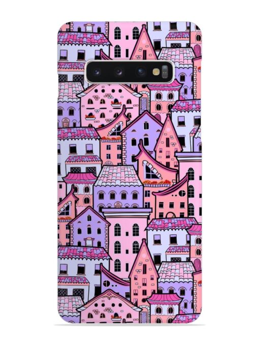 Seamless Pattern Houses Snap Case for Samsung Galaxy S10 Zapvi