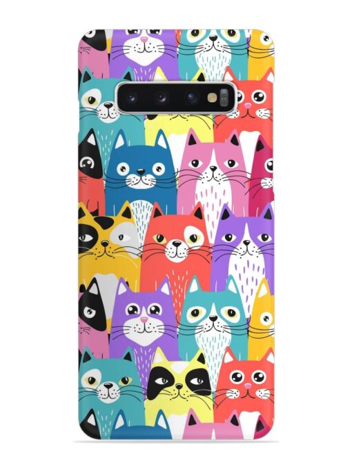 Funny Cartoon Cats Snap Case for Samsung Galaxy S10