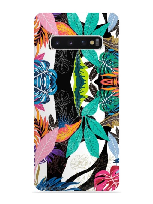 Floral Pattern Bright Snap Case for Samsung Galaxy S10