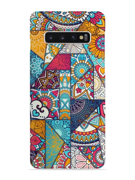 Patchwork Pattern Vintage Snap Case for Samsung Galaxy S10