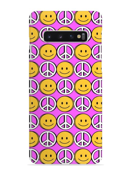 Smiley Face Peace Snap Case for Samsung Galaxy S10