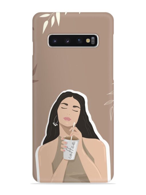 Girl With Coffee Snap Case for Samsung Galaxy S10