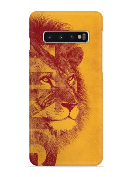 Gold Lion Crown Art Snap Case for Samsung Galaxy S10