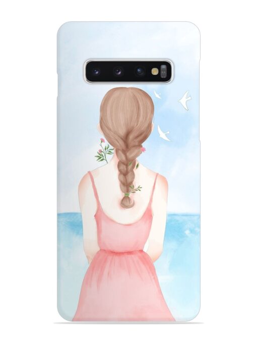 Watercolor Girl Vector Snap Case for Samsung Galaxy S10