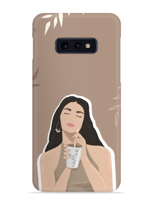 Girl With Coffee Snap Case for Samsung Galaxy S10E Zapvi