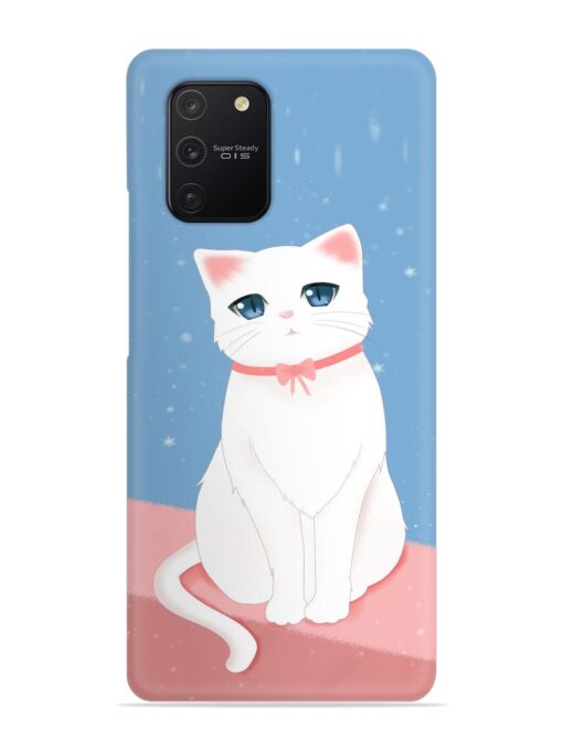 Cute White Cat Snap Case for Samsung Galaxy S10 Lite